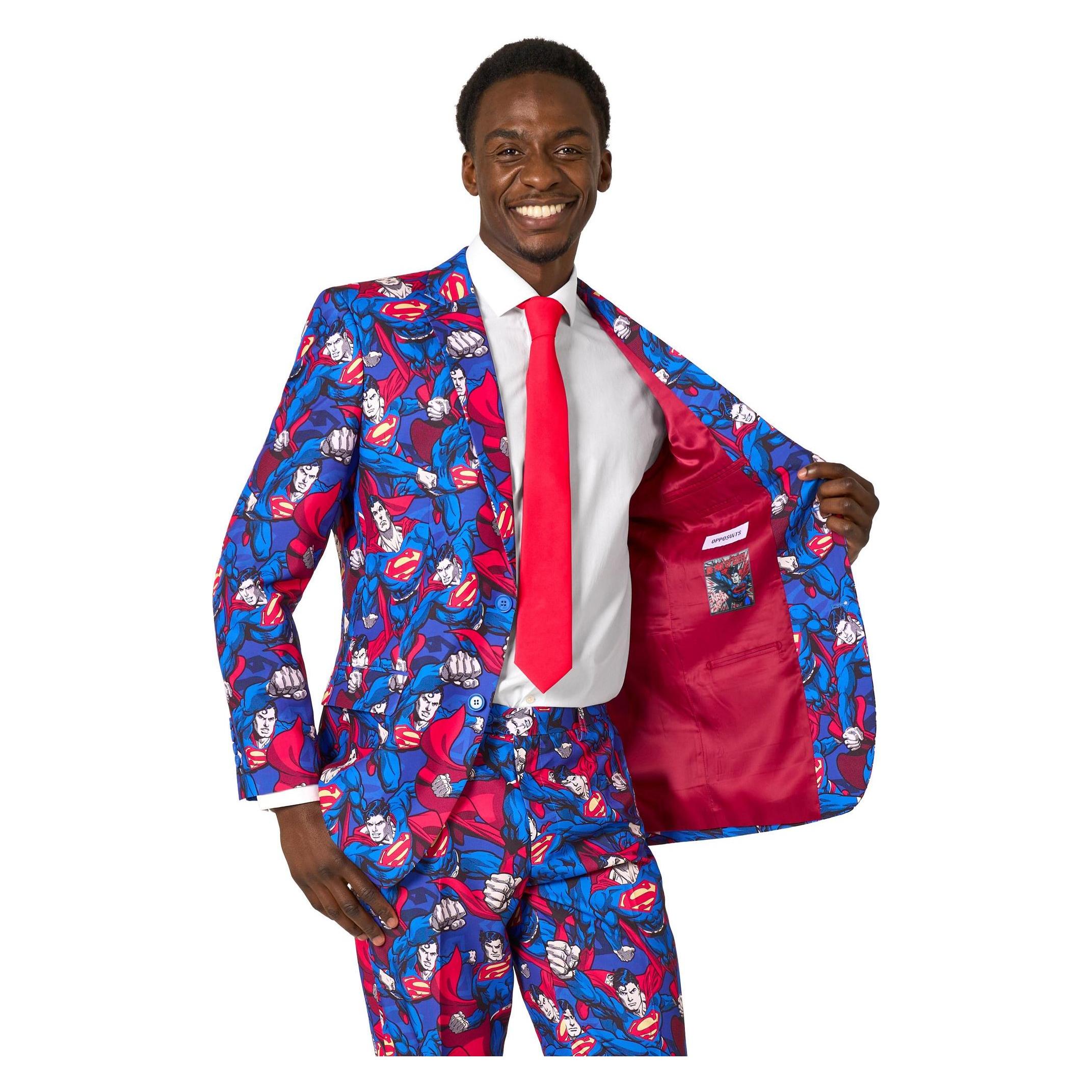 OppoSuits Completo Da Uomo Per San Patrizio - Giacca, Pantaloni E Cravatta In Tessuto Verde Con Stampa Elegante, Costume A Tema
