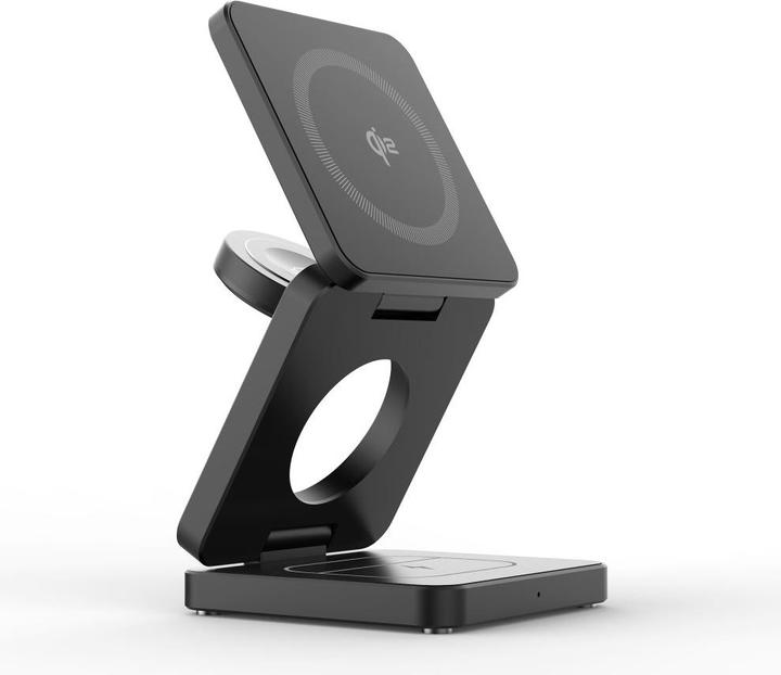 Actual product image Misura MH08 Pro - 3-in-1 Foldable Qi2 Wireless Charger - BLACK