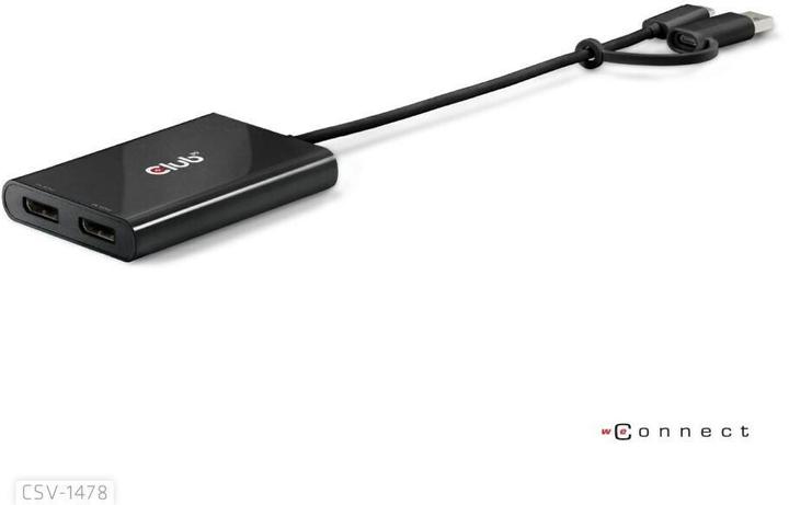 Produktbild Club 3D Club3D Adapter USB-C > 2x DP 4K@60Hz mit USB-A Adapter St/Bu retail (USB-A, 27.50 cm)