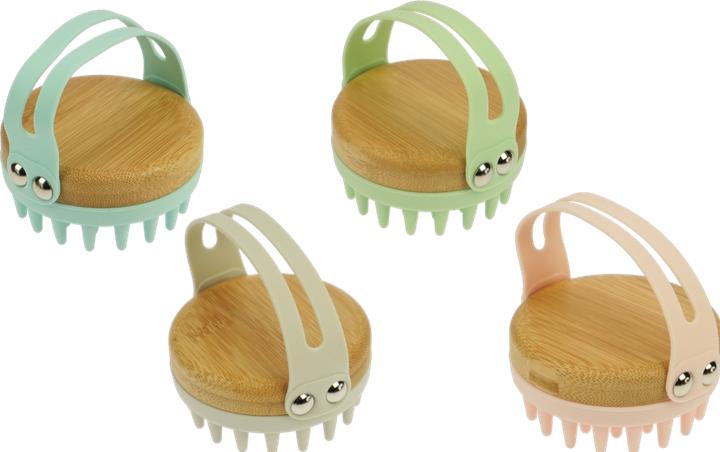 Immagine prodotto Spazzola per massaggi, bambù e silicone, 4 colori assortiti 84 x 78 x 80 mm