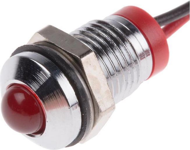 Produktbild RS PRO 8mm vorsteh verchrom LED Drähte rot 2VDC