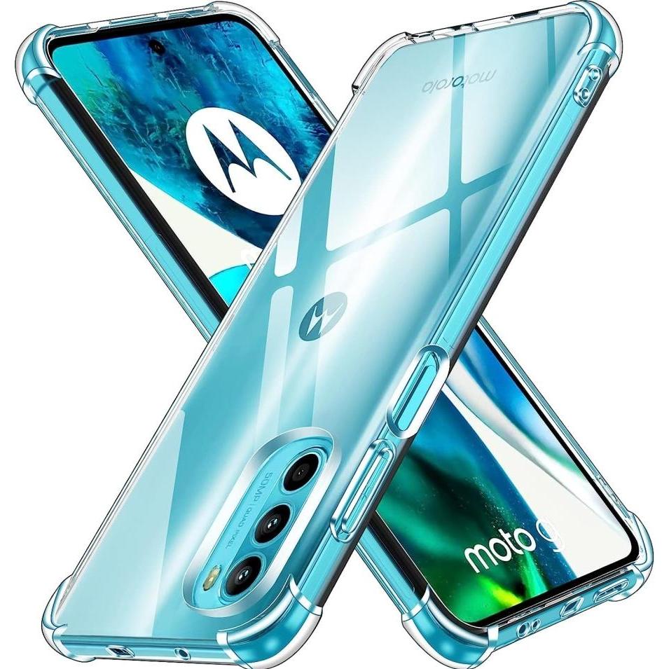 Screenguard Motorola Moto G82 Hülle Crystal Soft Airbag Bumper (Motorola Moto G82 5G), Smartphone Hülle, Transparent