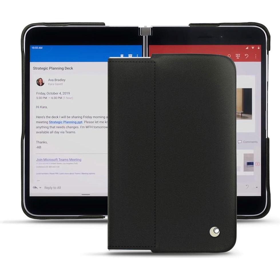 Noreve Lederschutzhülle (Microsoft Surface Duo), Smartphone Hülle, Schwarz