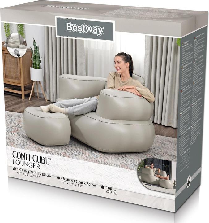 Actual product image Bestway Comfi Cube Inflatable Lounger