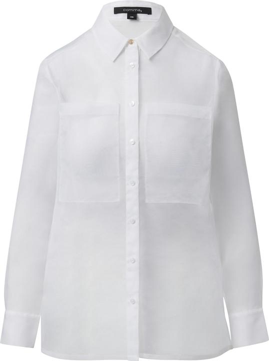 Comma Bluse Transparente Organza-Bluse mit aufgesetzten Taschen