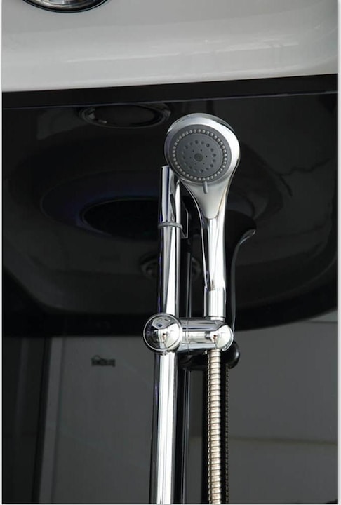 Produktbild Home Deluxe Dampfdusche mit Wasserfall Dampfsauna MANTA BLACK XL, 120x80x220cm - Rechts