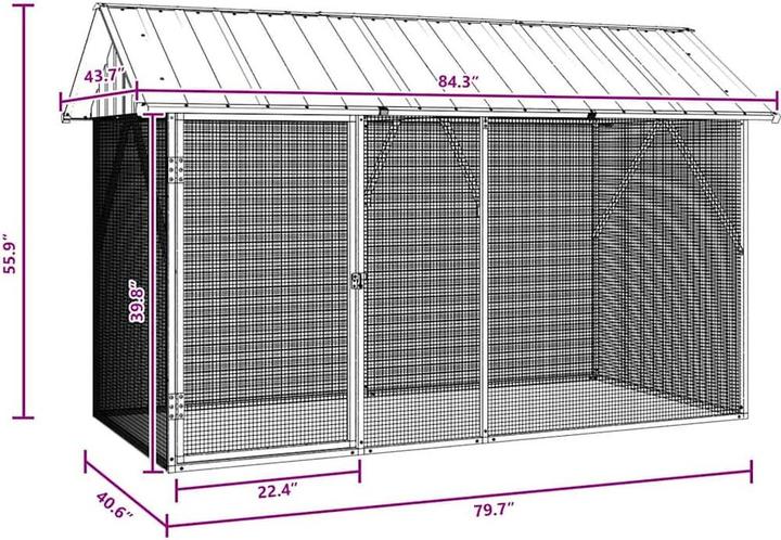 Produktbild vidaXL Voliere Anthrazit 310x227x247 cm Stahl