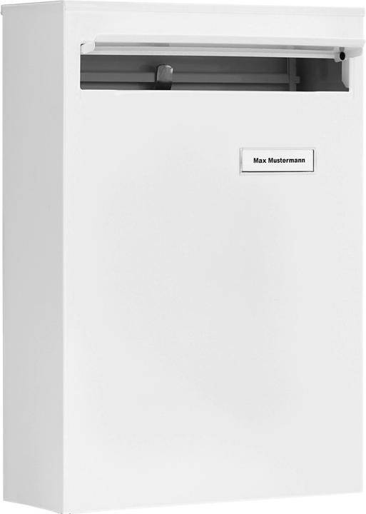 Actual product image Burg Wächter Fence letterbox powder-coated steel WxHxD 397/284/104 mm Leipzig white 778 W with openin
