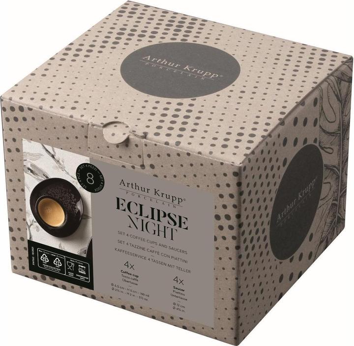 Actual product image Arthur Krupp Espresso Mug Eclipse Night 100 ml, 4 pieces, Black (100 ml, 4x)