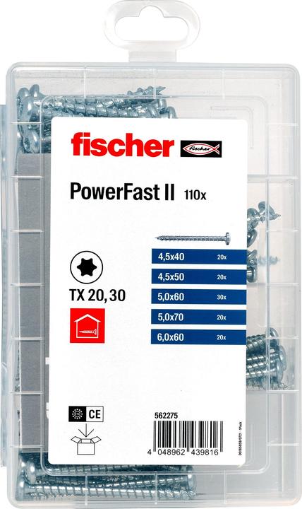 Produktbild Fischer Meisterbox PowerFast II PH VG TX (110 Schrauben pro Stück)