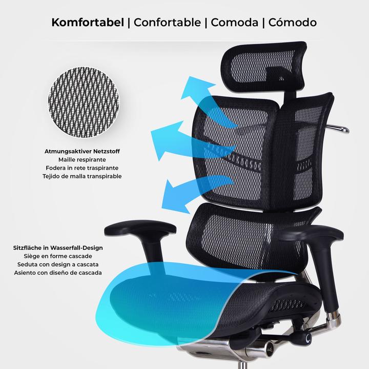 Actual product image CLP Office chair Norfolk Ergonomic, black