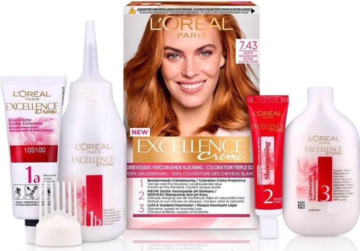 Productafbeelding L'Oréal Paris Loreal Excellence No.7.43 Koper Goudblond Haarkleur (Koper goudblond)