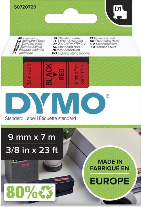 Produktbild Dymo S0720720 Standardband (0.90 cm, Rot)