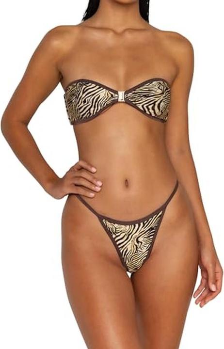 Actual product image FAE Jones Bikini Bottom with Exotic Zebra Pattern (XS)