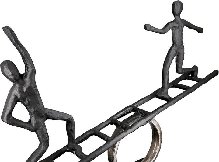 Actual product image Gilde Sculpture Men on ladder anthracite