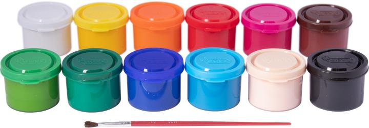 Produktbild Jovi Plakatfarbe / Tempera Set Schule VE=12 Farben a 35ml + Pinsel (420 ml)