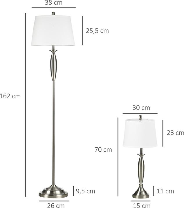 Produktbild Homcom Stehlampen-Set mit E27 Fassung (E27)