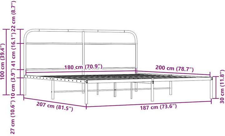 Image du produit vidaXL Bettgestell (180 x 200 cm)