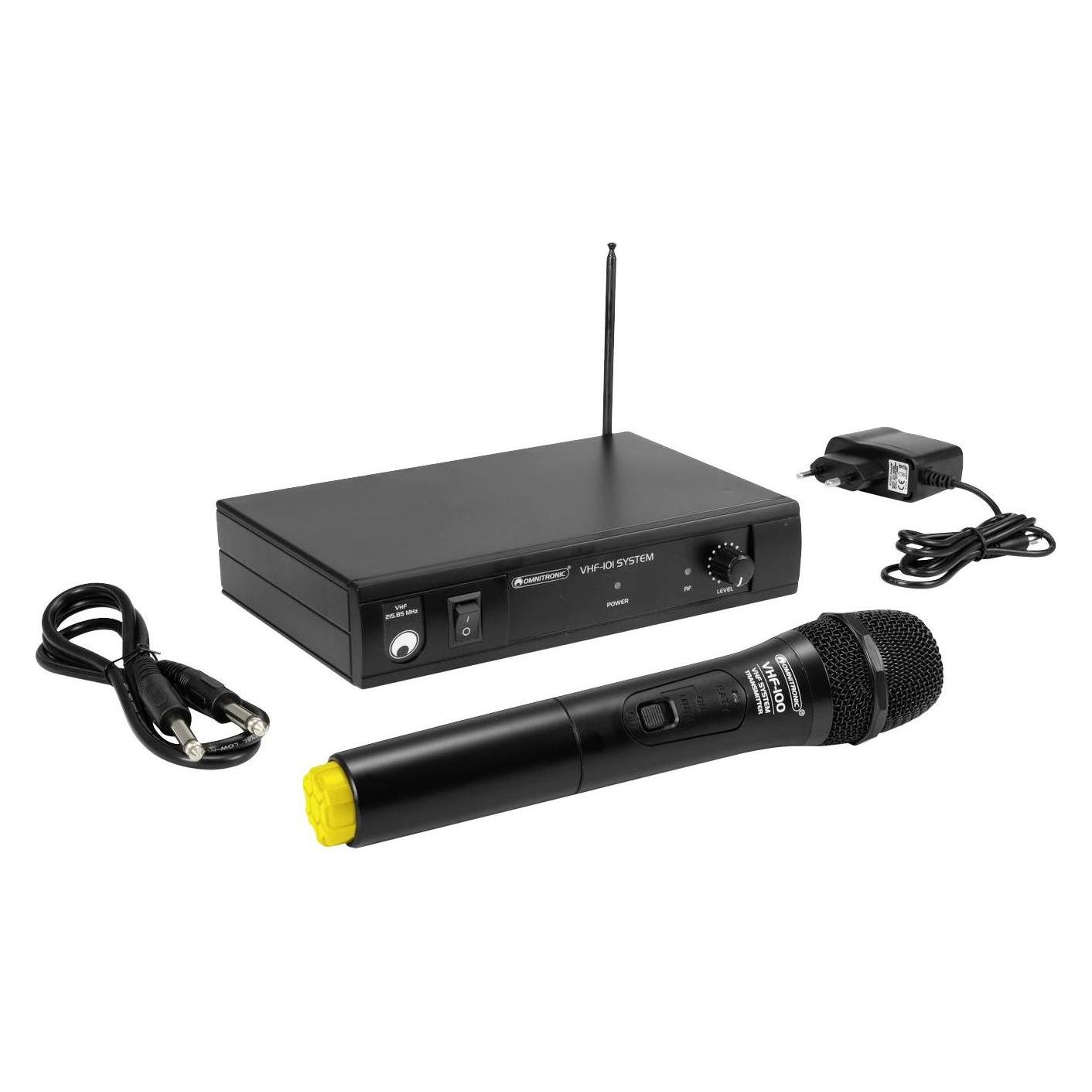 Omnitronic Sistema Di Microfoni Radio VHF-101 214.35Mhz, Microfono