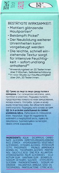 Valeurs nutritives et ingrédients dm Balea Soin anti-boutons 24h peau nette (50 ml, Crème 24h)