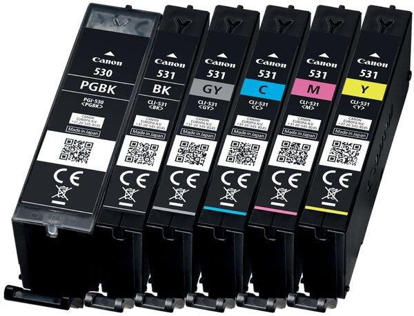Actual product image Canon PGI-530 / CLI-531 Photo Value Pack PGBK/C/M/Y/BK/GY (M, C, Y, FC, GY, PGBK)