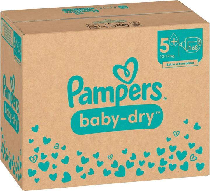Productafbeelding Pampers Baby-Dry (Maat 5+., Maandelijks pakket, 168 Stuk)