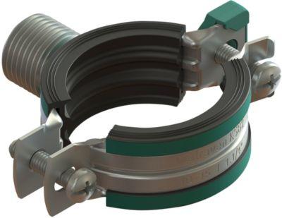 Actual product image Walraven KSB2 Triple pipe clamp 2-bolts galvanised with quick-release fastener, threaded socket M8/10/½".