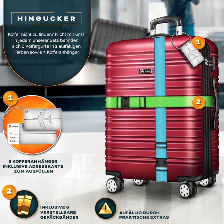 Immagine prodotto Tillvex 3-teilige Reisekoffer-Set mit Kofferwaage & Anhänger