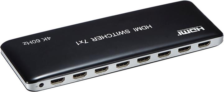 Produktbild PremiumCord 4K@60hz HDMI switch 7:1 plastový s dálkovým ovladačem