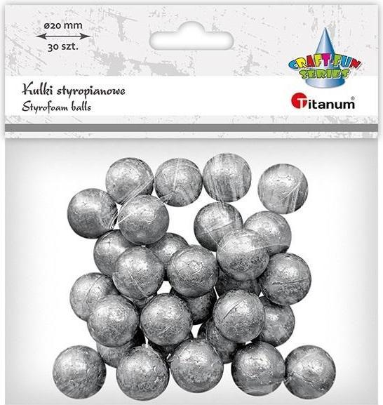 Produktbild Titanum Styroporkugeln 20mm, 30 Stück, Silber