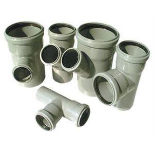 Magnaplast, Zubehör Sanitärinstallation, SOIL&WASTE BRANCH 50/50X45 GREY