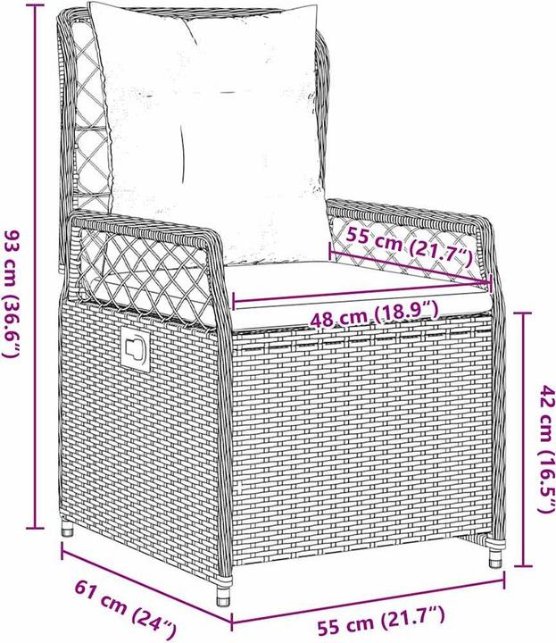 Actual product image vidaXL Garden chair (80 cm)