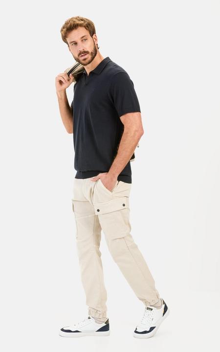 Produktbild Camel Active Strick-Poloshirt aus Baumwoll-Leinen-Mix (M)