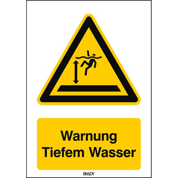 Actual product image Brady W/W047/DE355/PE-148X210-1, ISO safety labelling - Deep water warning