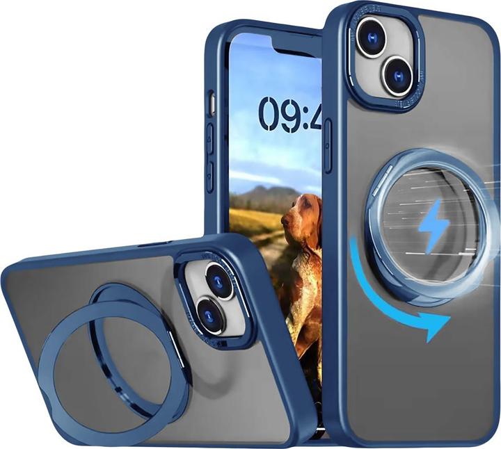Produktbild OEM Mag Ring Drehbare Hülle für iPhone 12 / 12 Pro 6,1" navy blau (Apple iPhone 12)