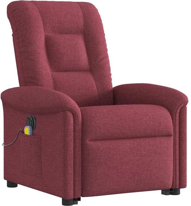 Immagine prodotto vidaXL Poltrona massaggiante elettrica con ausilio per l'assistenza in piedi in tessuto rosso vino