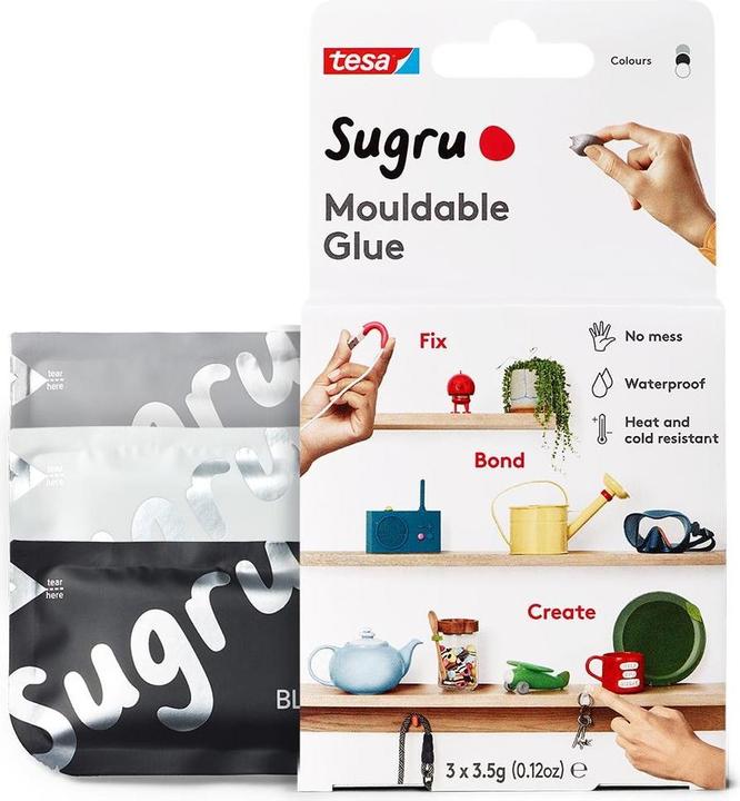 Image du produit Sugru by tesa Sugru colle malléable à usage général, pâte adhésive polyvalente pour décorer, coller & réparer (10.50 g)