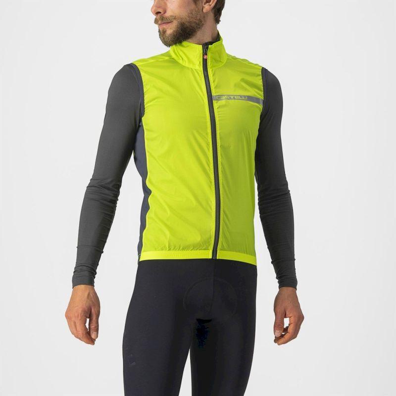 Castelli, Herren, Velojacke, Squadra Stretch Vest (XL), Grün, Grau, XL