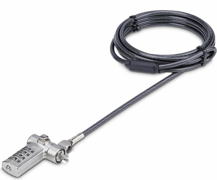 StarTech com UNIVCS25-LAPTOP-LOCK, 2 m, Kensington, Nano, Noble, Verrouillage à combinaison, Plastiq