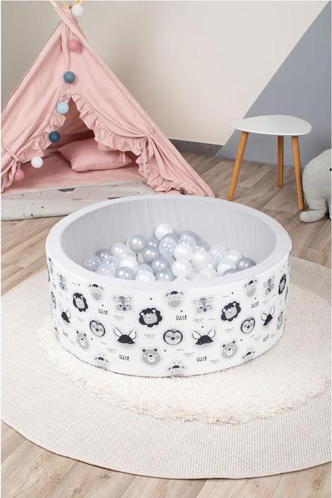Immagine prodotto Knorrtoys Bällebad soft - "Cute Animals" - 150 balls grey/white/transparent (ca. 7 cm)