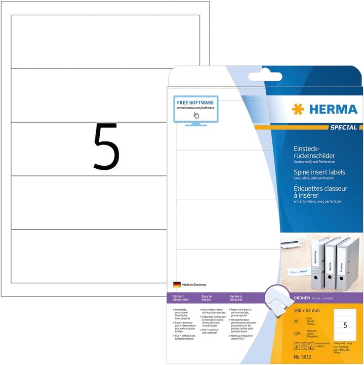 Actual product image HERMA Folder spine labels A4