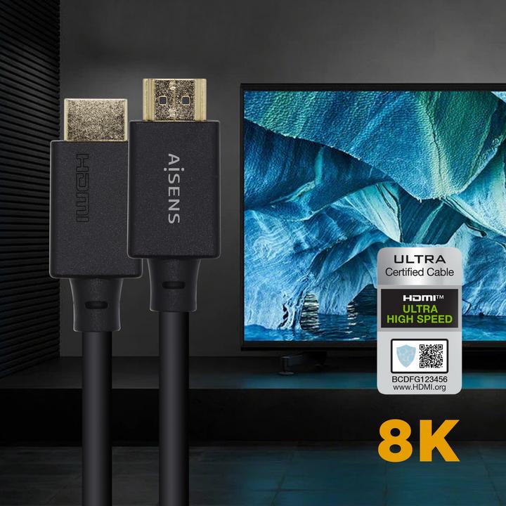 Produktbild Aisens A150-0421 HDMI-Kabel 1 m HDMI Typ A (Standard) Schwarz (1 m, HDMI, 2.1)