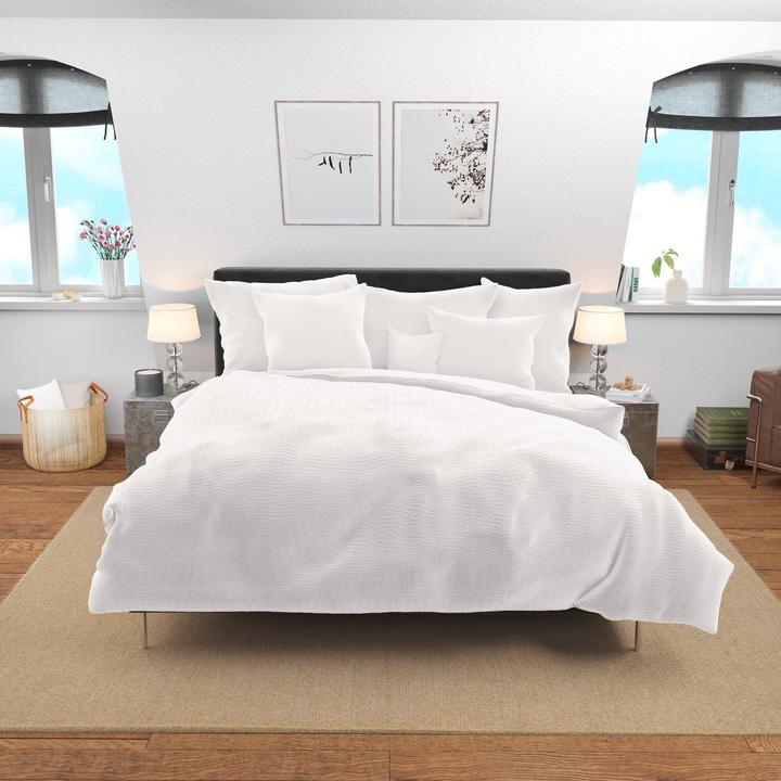 Actual product image Lotus Bettwaren Bed Linen Satin Seersucker uni (Pillowcase, 65 x 100 cm)