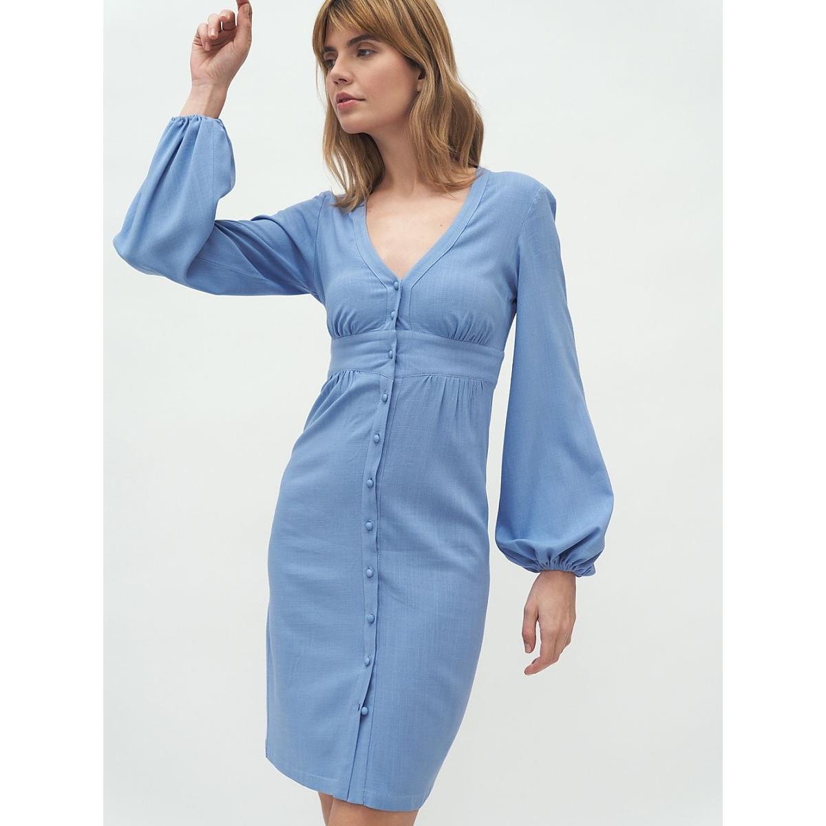 Nife, Damen, Kleider, Alltagskleid, Blau, (44)