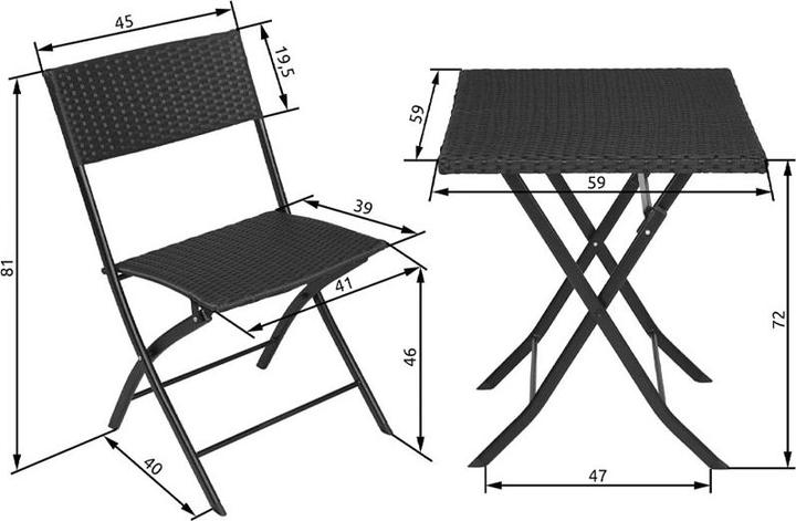 Image du produit Fs-Star Ensemble de meubles de jardin 3 pièces aspect rotin