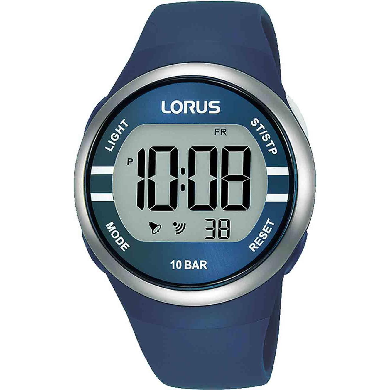 Lorus Blu Orologio Da Polso, Fashion, (Cronografo, Orologio Con Pietra Preziosa, Orologio Digitale, 38 Mm)