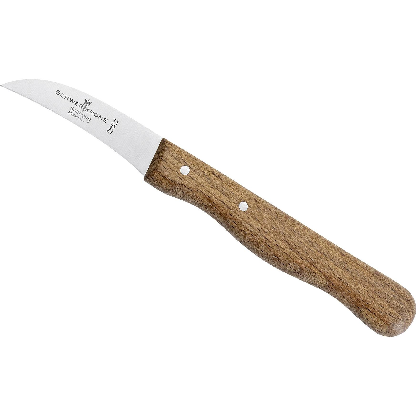 Schwertkrone Gemüsemesser Bu-holz gebogen, Küchenmesser, Braun
