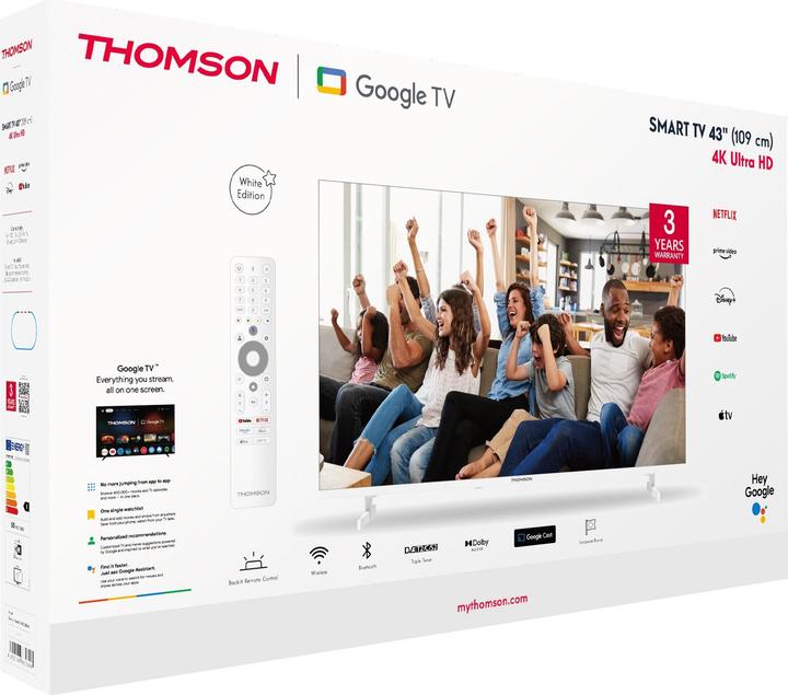 Image du produit Thomson TV TV SET LCD 43" QLED 4K/WHITE 43UG4S14W (43", LED, QLED, 4K)