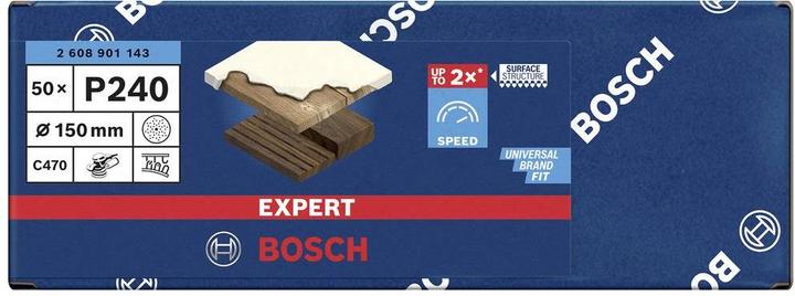 Actual product image Bosch Professional Zubehör Expert C470 Sandpaper multi-hole for random orbital sander, 150 mm, G 240, 50 pcs. (240)