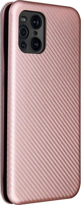 Actual product image Cover-Discount OPPO Find X3 Pro - Carbon Look Flip Case Cover pink (Oppo Find X3 Pro)